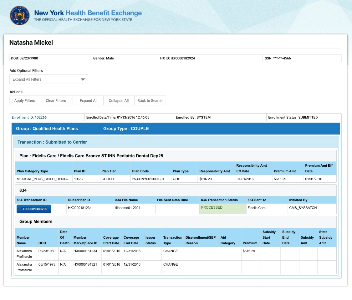screenshot of the Back Office software without design changes